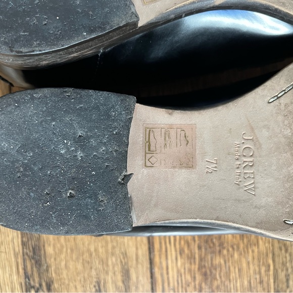 J Crew Black Leather Tassel Loafers ~ Sz 7.5 - Picture 12 of 16